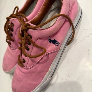 Polo by Ralph Lauren Pink Sneakers with Brown Details